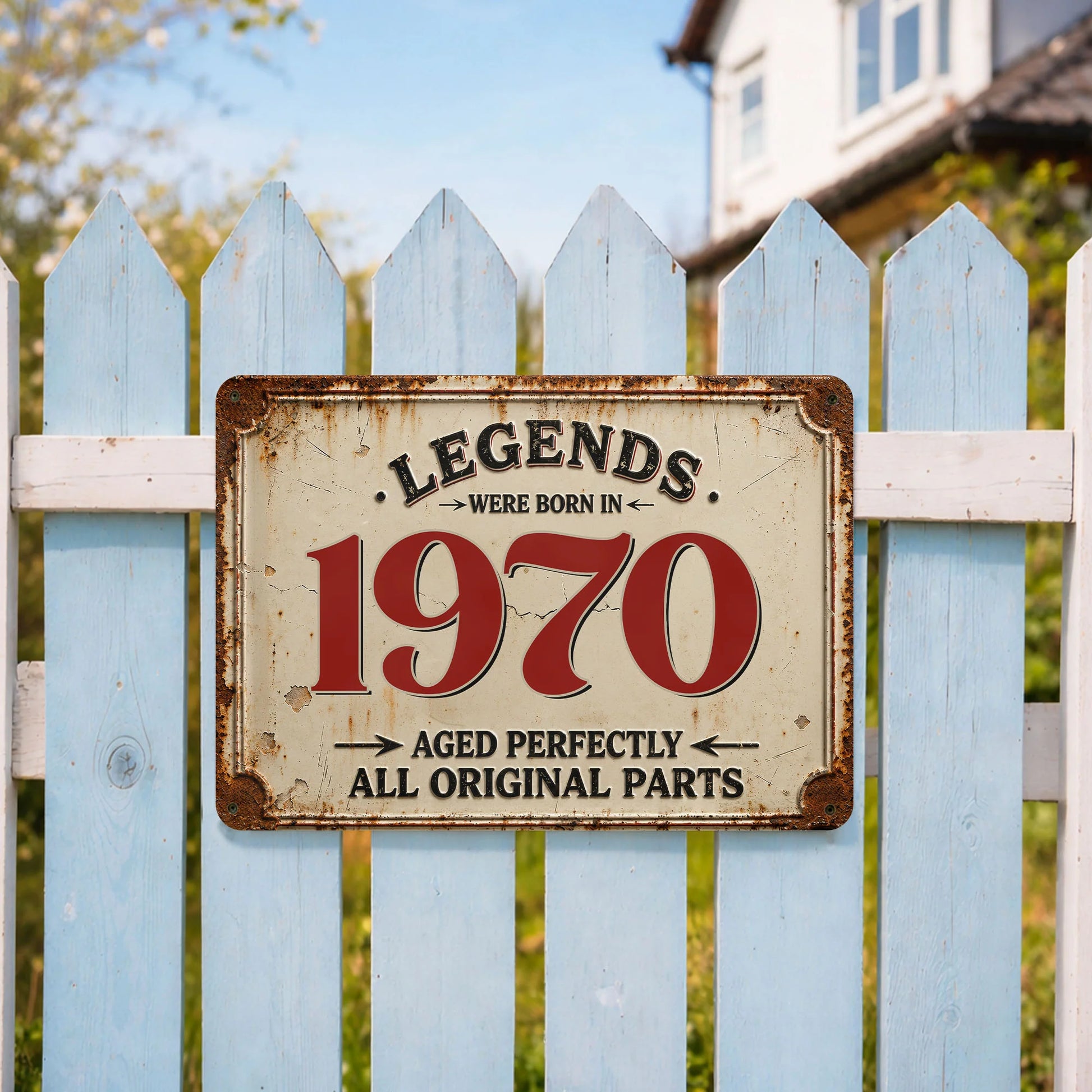 Metal Sign material and size view - Custom Born In Legends Metal Sign