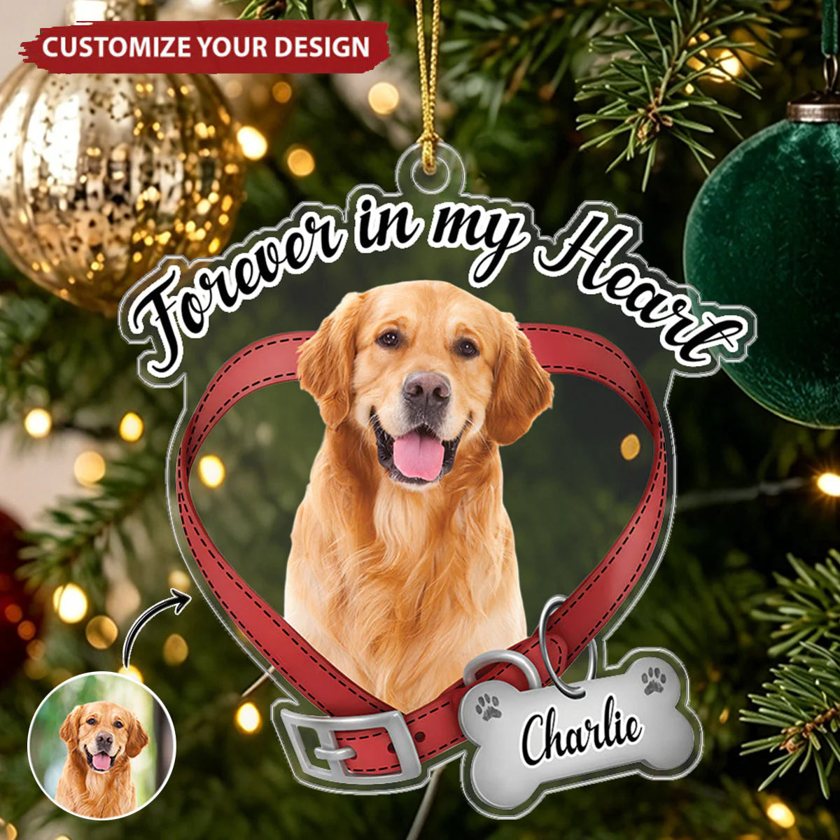 Personalized Dog Memorial Ornament personalization view for Dog Lovers