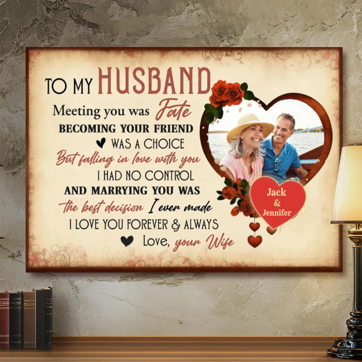 "Meeting You Was Fate" Personalized Romantic Canvas / Poster - Wall Art Gift for Husband or Wife