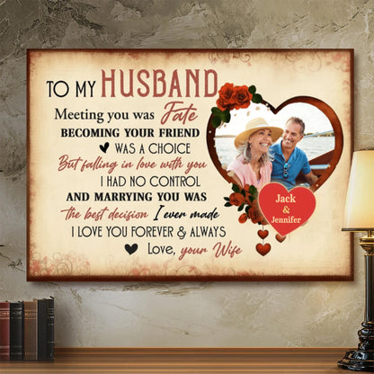"Meeting You Was Fate" Personalized Romantic Canvas / Poster - Wall Art Gift for Husband or Wife