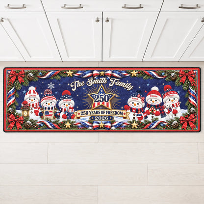 USA 250 Years of Freedom Personalized Runner Rug - Christmas Keepsake for Family