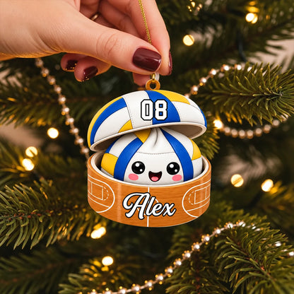 Cute Dumpling Personalized Sports Ornament - Custom Name Jersey Number Acrylic Holiday Gift