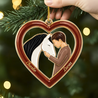 Personalized Horse Lover Acrylic Ornament - Custom Christmas Keepsake Gift for Equestrians