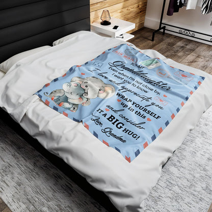 Personalized granddaughter blanket featuring cute hugging elephants airmail print gift from grandma image 8