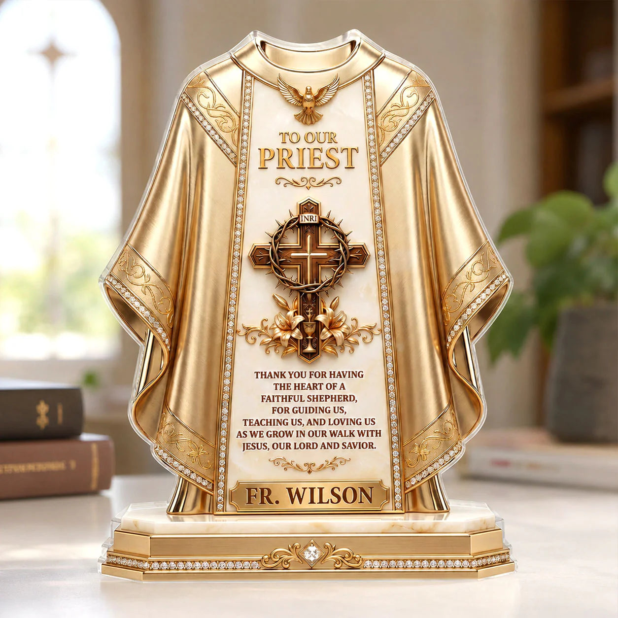Personalized Priest Appreciation Plaque for Godmother / Godfather