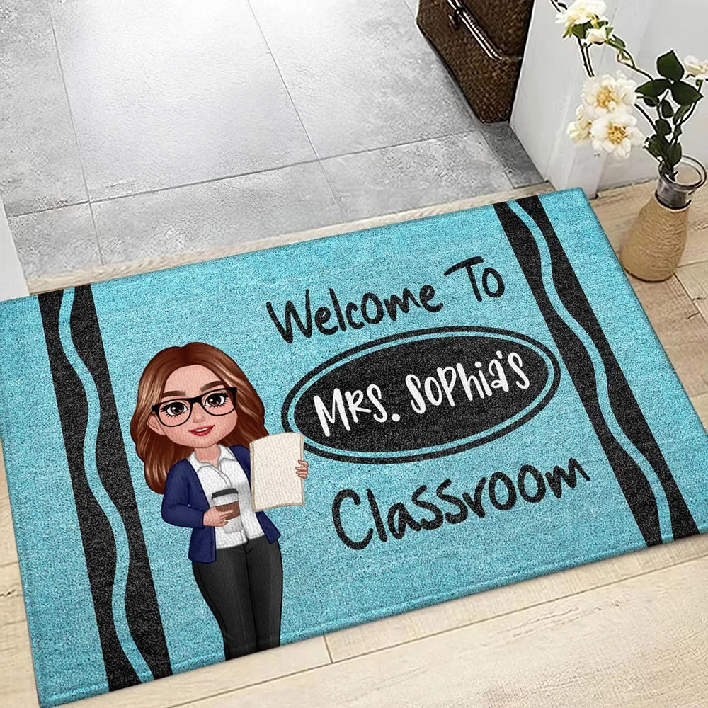Doormat material and size view - Personalized Teacher Doormat