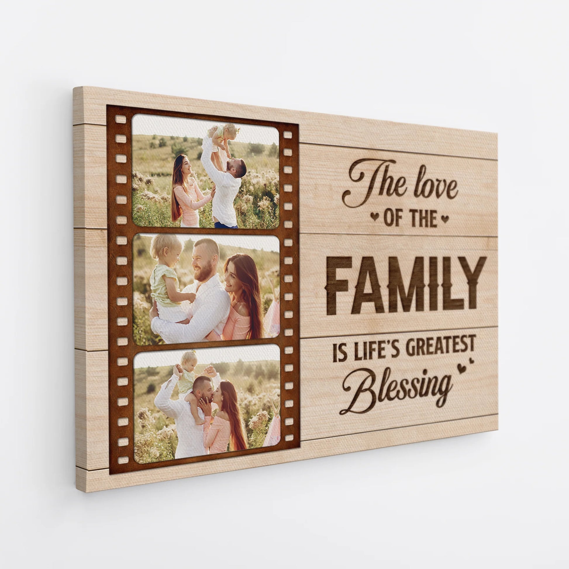 Custom Family Photo Canvas Print personalization view for Mom