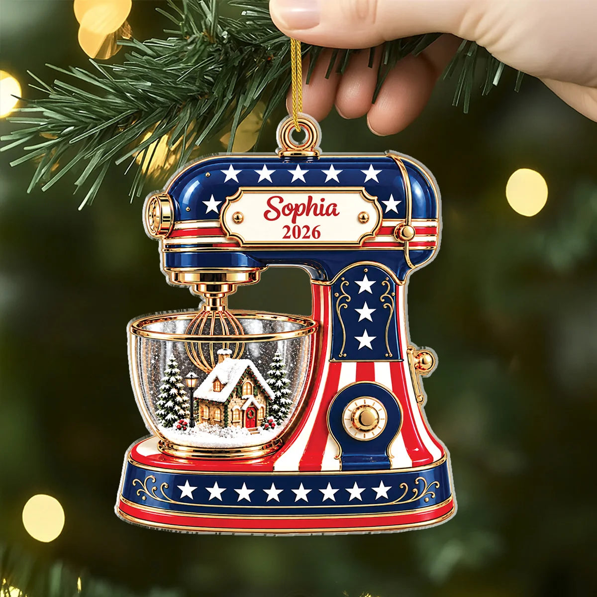 Baking Mixer Personalized Acrylic Ornament - Custom Christmas Tree Keepsake for Bakers
