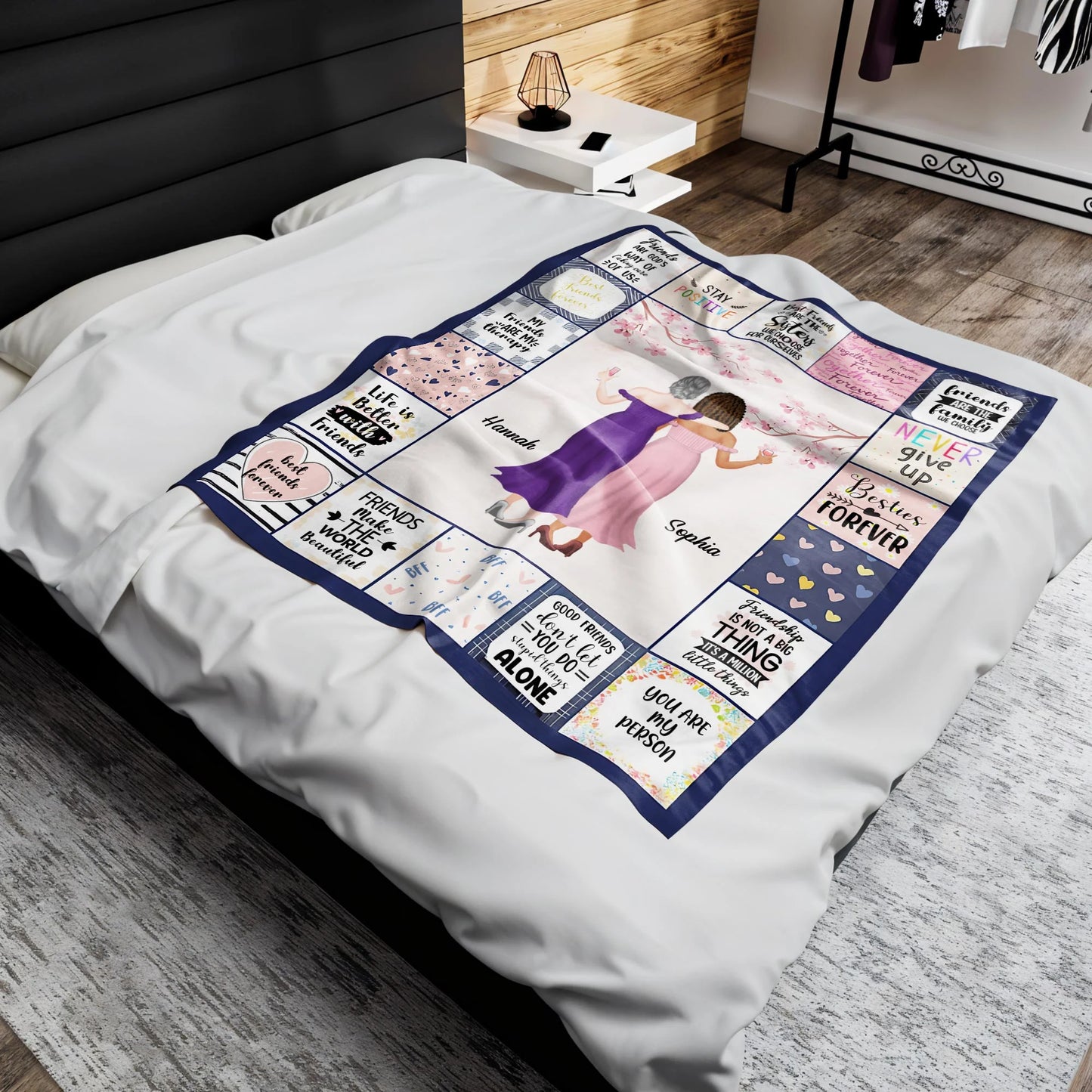 Custom Best Friends Forever Blanket for Best Friends with personalized design details for meaningful gifting image 6