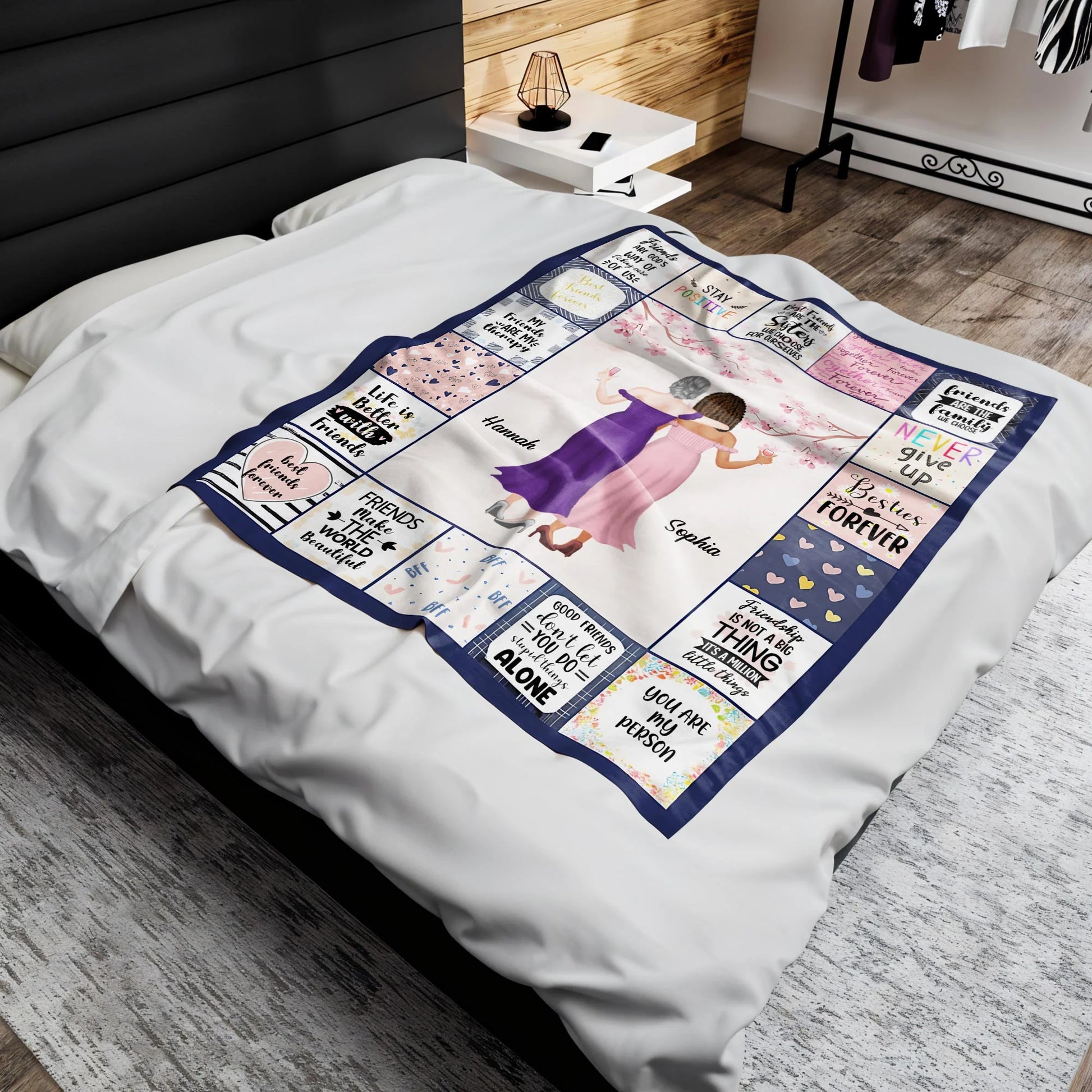 Custom Best Friends Forever Blanket for Best Friends with personalized design details for meaningful gifting image 6