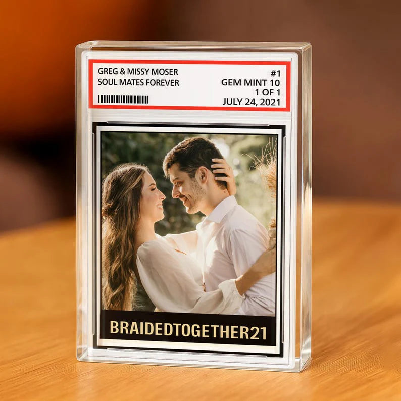 Custom Trading Card Plaque personalization view for Husband