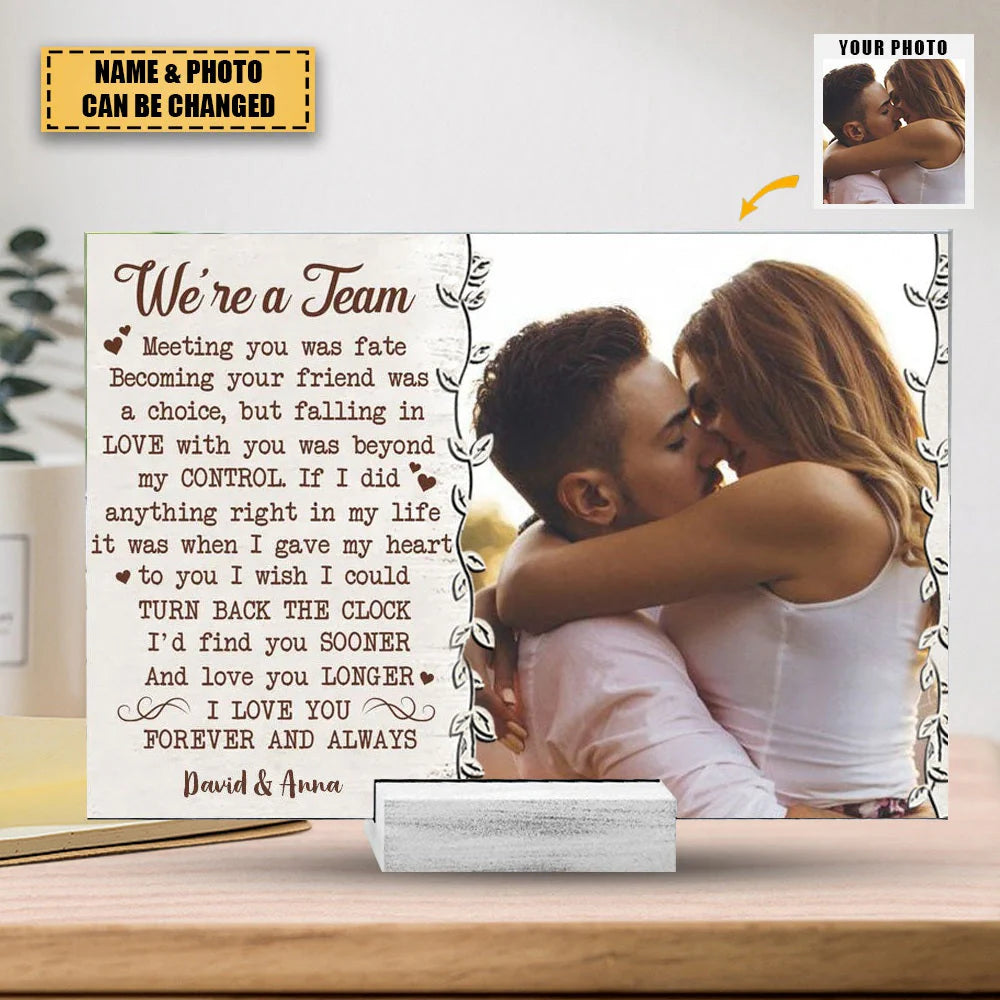 Personalized Acrylic Couple Plaque personalization view for Couples