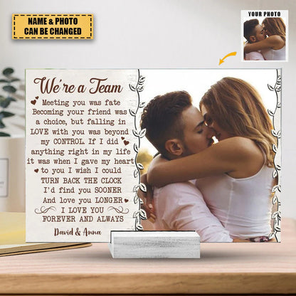 Personalized Acrylic Couple Plaque personalization view for Couples