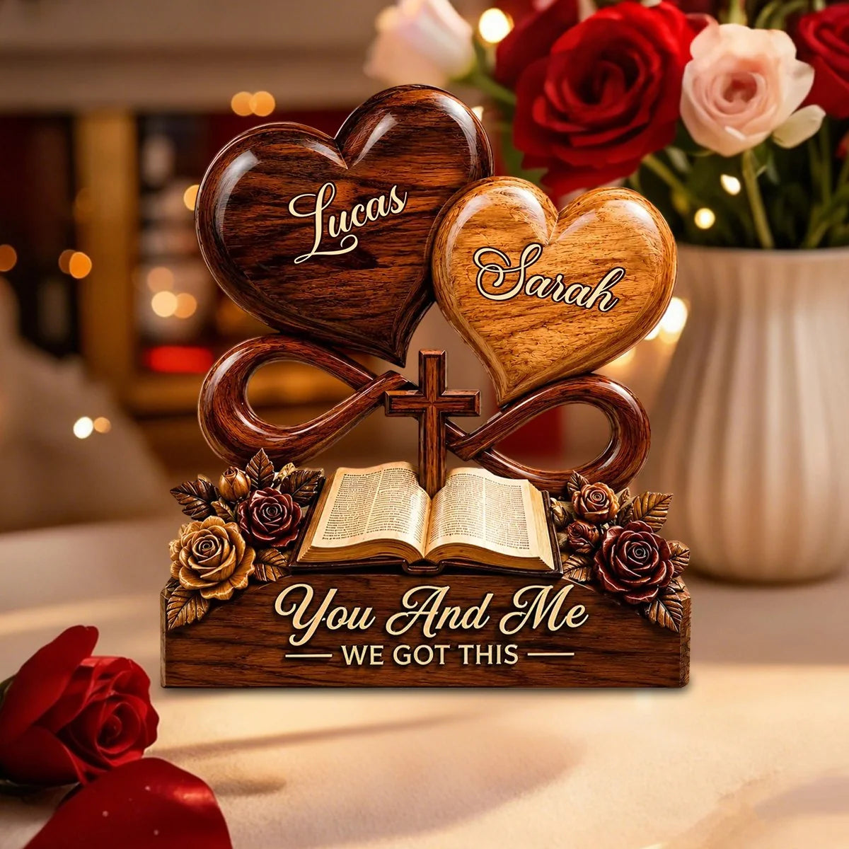 "You And Me We Got This" Personalized Wooden Block - Custom Couples Anniversary Gift