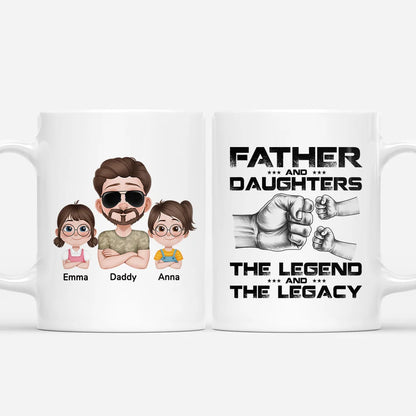 The Legend and The Legacy Personalized Mug - Custom Fist Bump Gift for Dad and Grandpa