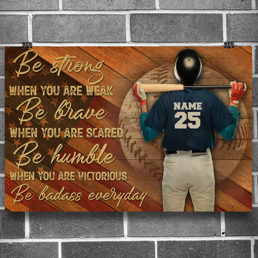 Personalized Baseball Lover Gift Poster personalization view for Son/Grandson