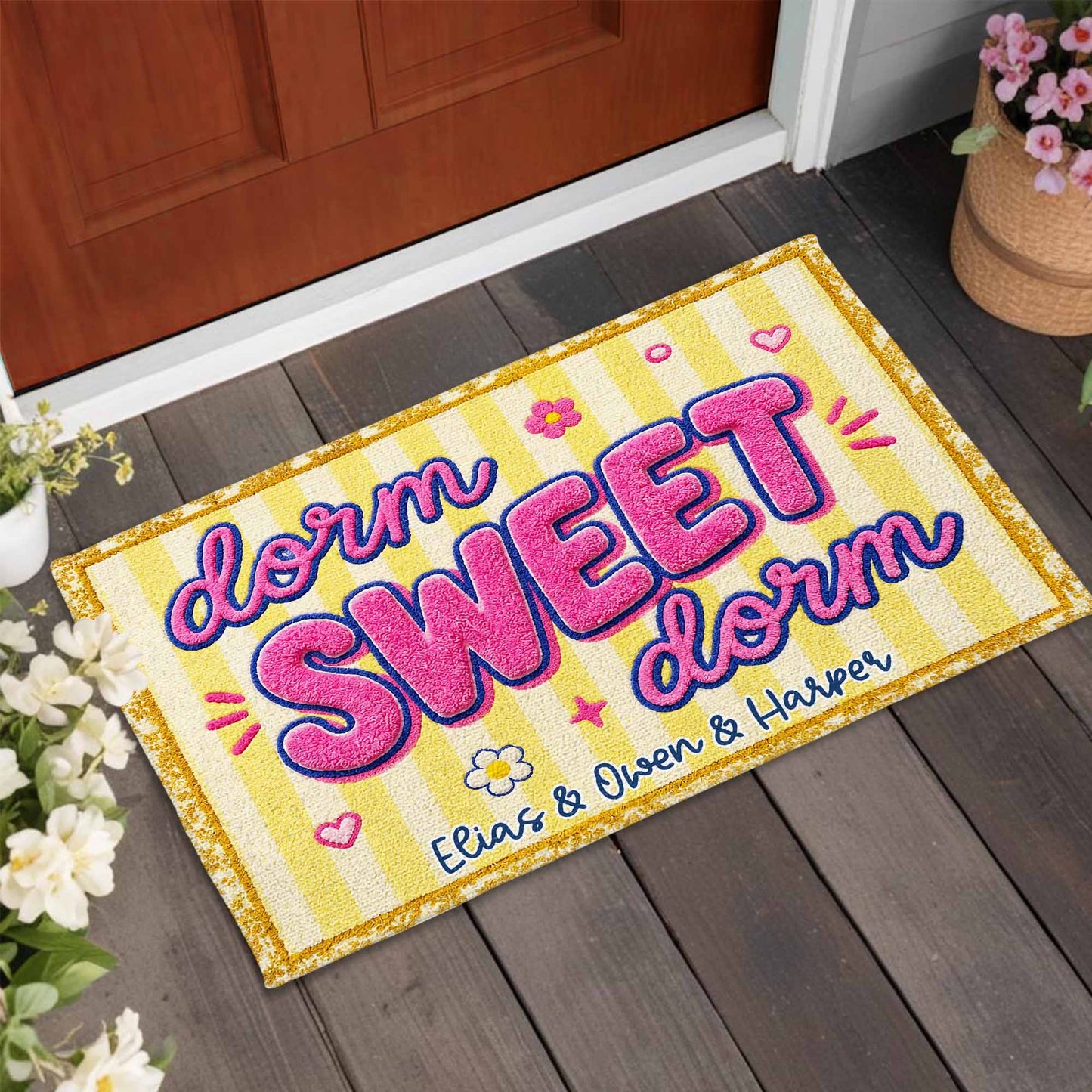 Doormat material and size view - Personalized Dorm Sweet Dorm Doormat