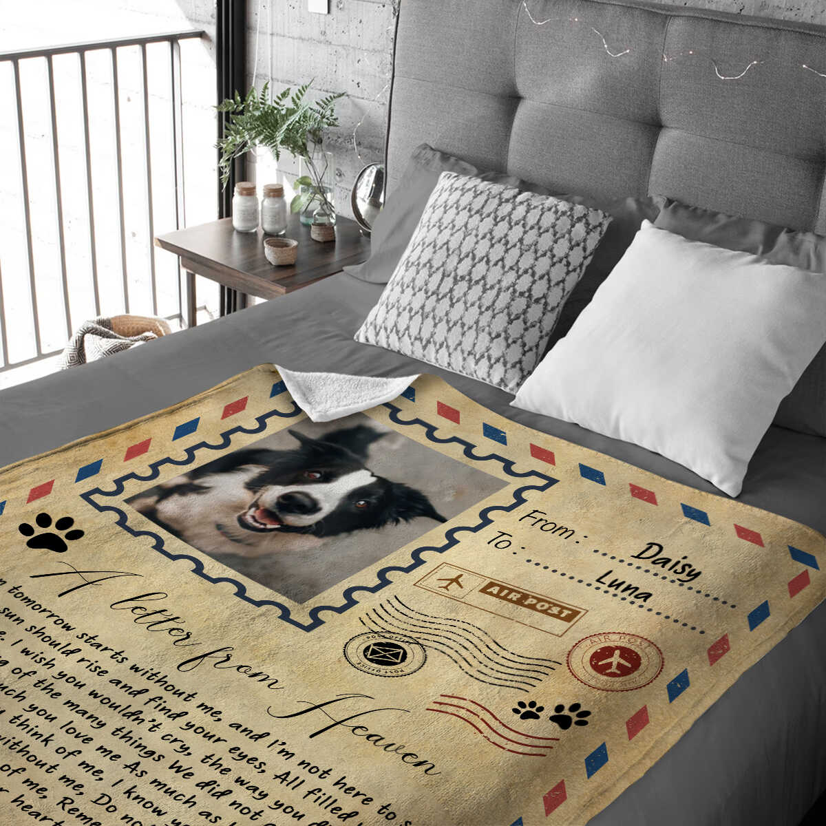 A Letter From Heaven Personalized Pet Memorial Blanket - Sympathy Gift for Dog Lovers