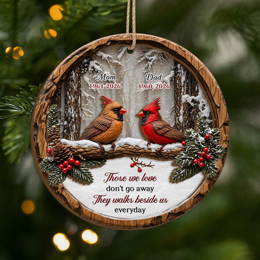 Those We Love Don't Go Away - Personalized 2-Layer Wood Memorial Ornament