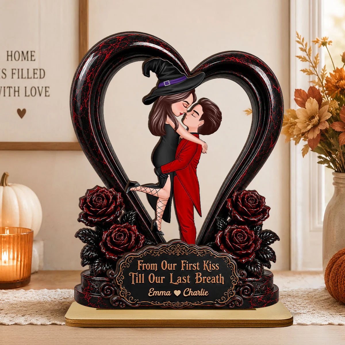 Personalized Halloween Couple Plaque personalization view for Wife