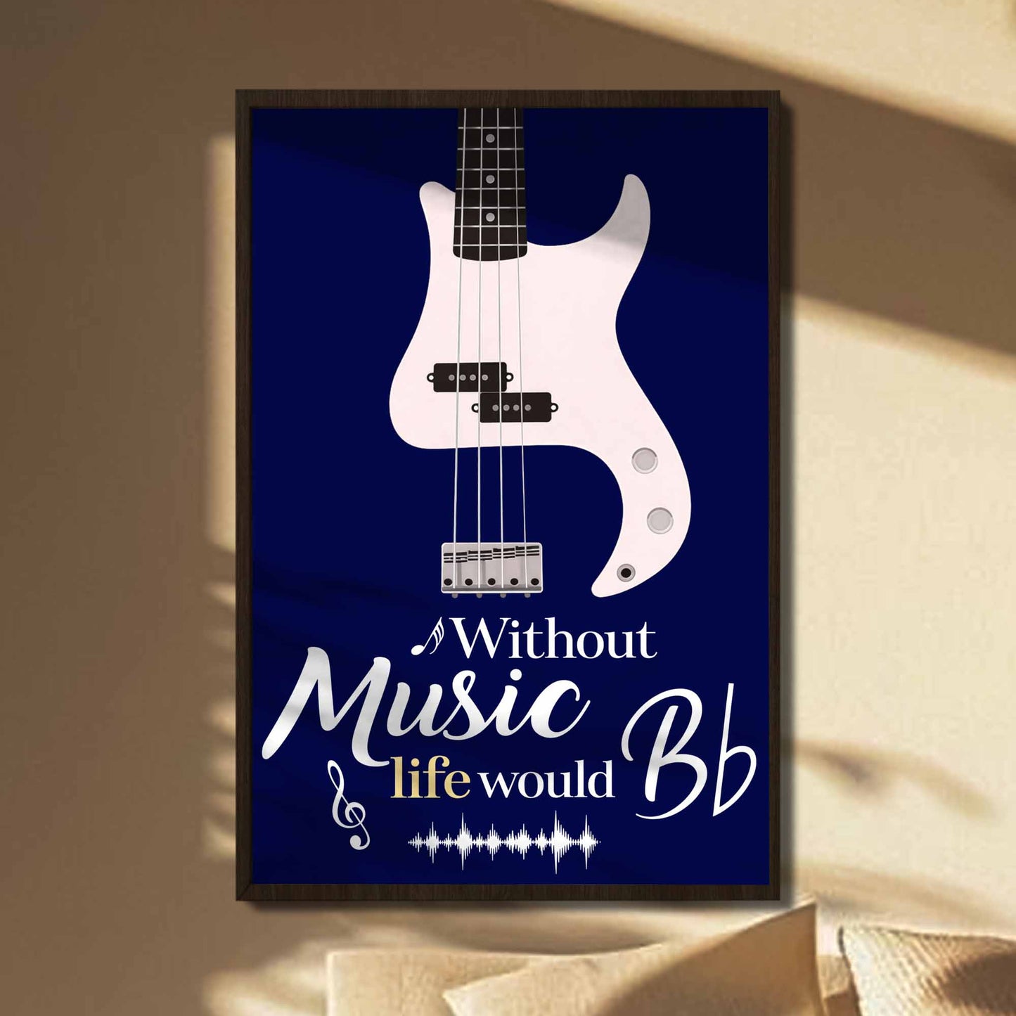 Canvas / Poster material and size view - Custom Bass Guitar Music Poster