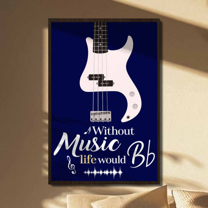 Canvas / Poster material and size view - Custom Bass Guitar Music Poster