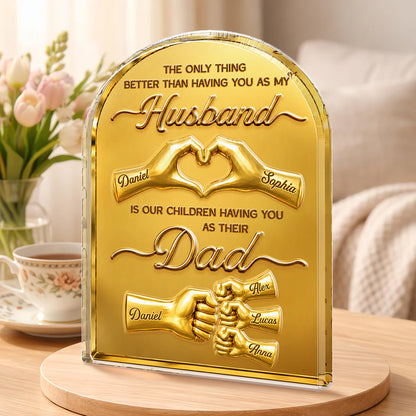 Custom Husband & Dad Acrylic Plaque personalization view for Husband