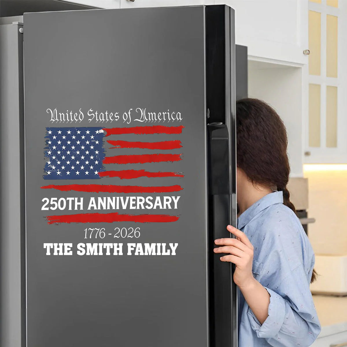 Decal / Sticker material and size view - Personalized America 250Th Anniversary Decal