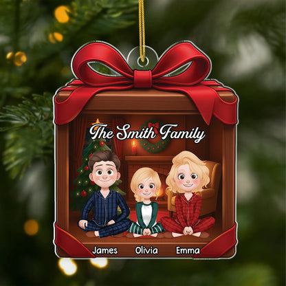 Custom Family Acrylic Christmas Ornament - Personalized Name Holiday Keepsake Gift