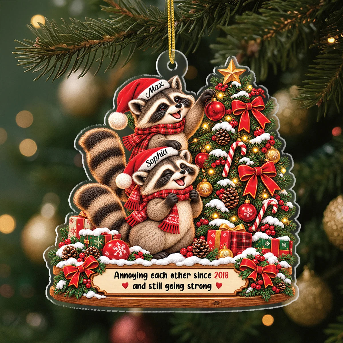 "Annoying Each Other Since" Personalized Couple Acrylic Ornament - Christmas Keepsake for Husband & Wife