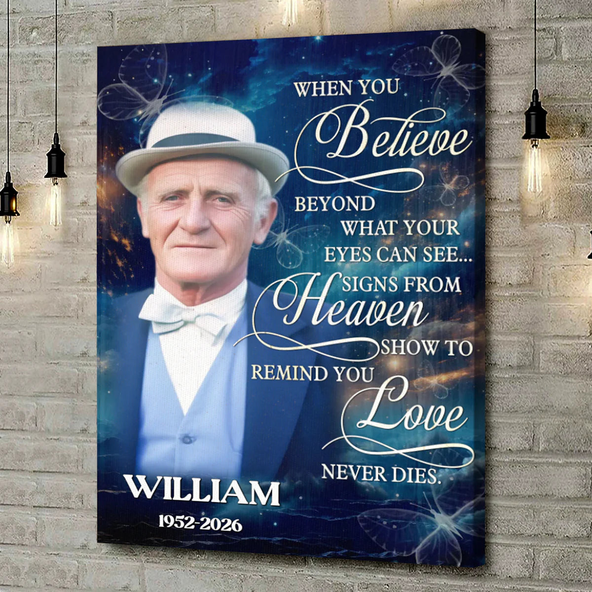 Custom Photo Memorial Canvas for Family with personalized design details for meaningful gifting