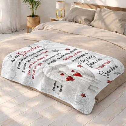 Personalized grandson blanket with moon stars design and love quote from grandma - cozy custom throw gift image 9