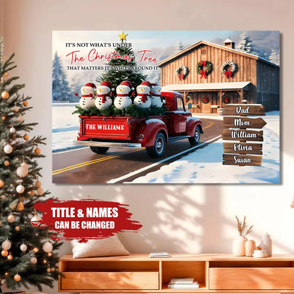 Who's Around It - Personalized Christmas Snowman Family Truck Canvas / Poster