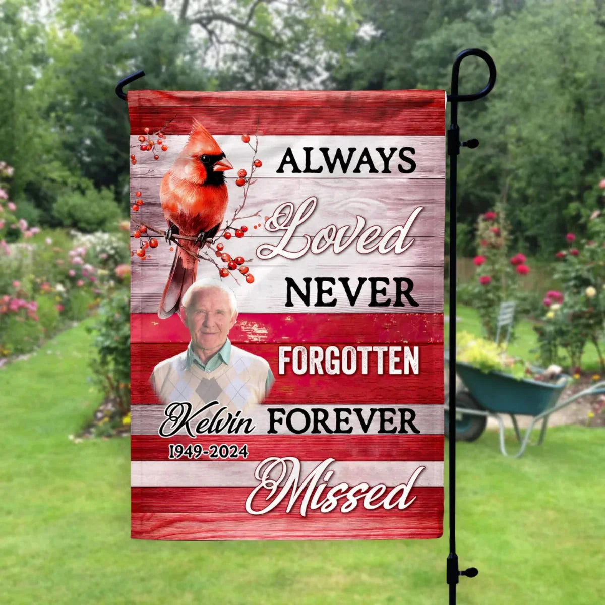 Custom Memorial Garden Flag for Family with personalized design details for meaningful gifting