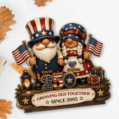 Wood Sign material and size view - Custom Patriotic Gnomes Wood Plaque