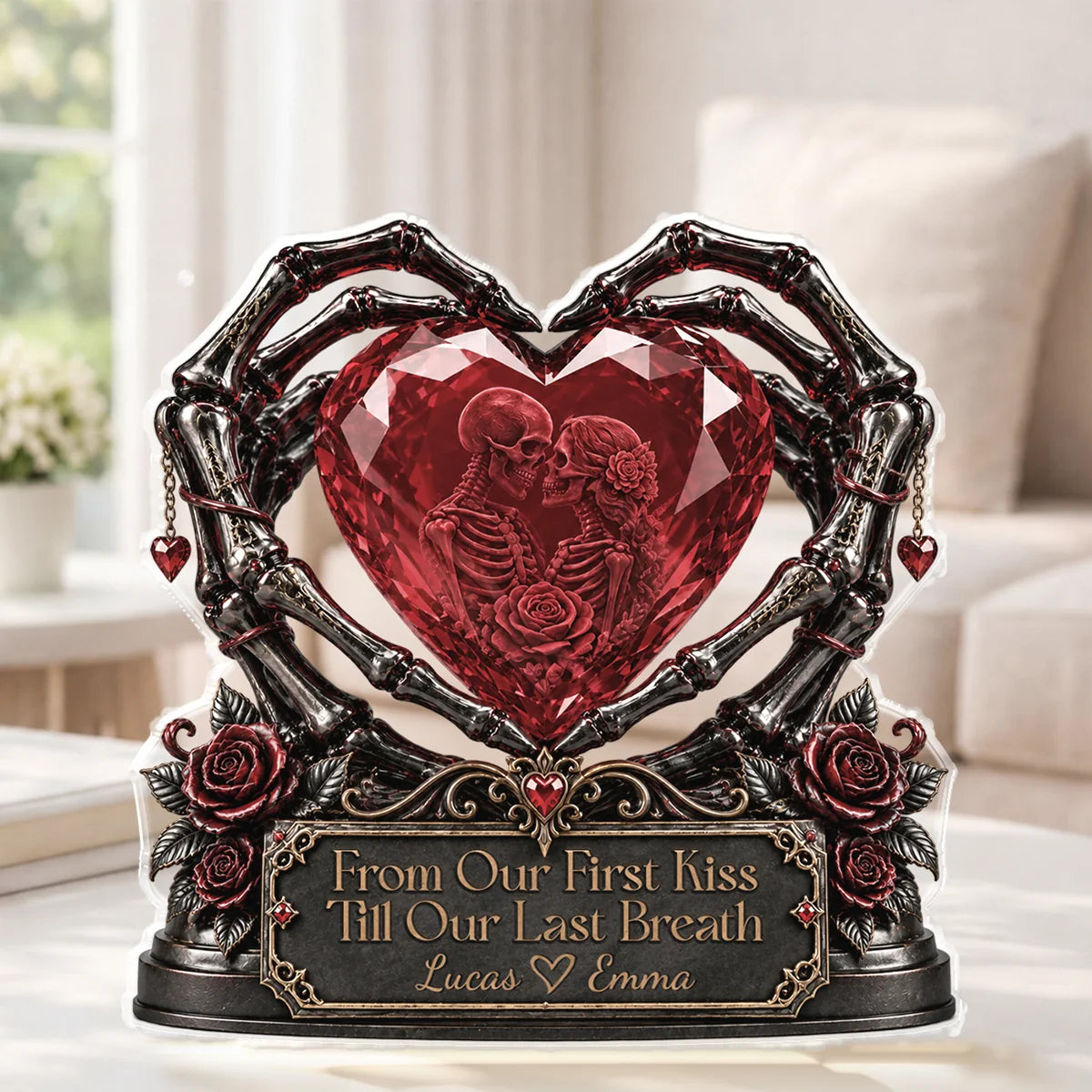 From Our First Kiss Till Our Last Breath - Personalized Acrylic Plaque Gift for Couples