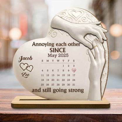 Wood Sign material and size view - Custom Anniversary Calendar Wooden Plaque