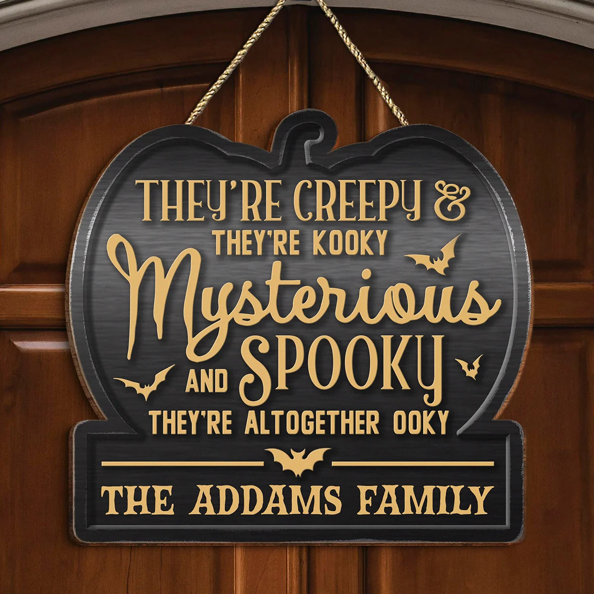Creepy, Kooky, Mysterious, Spooky Custom Wood Sign - Custom Halloween Porch Decor for Family