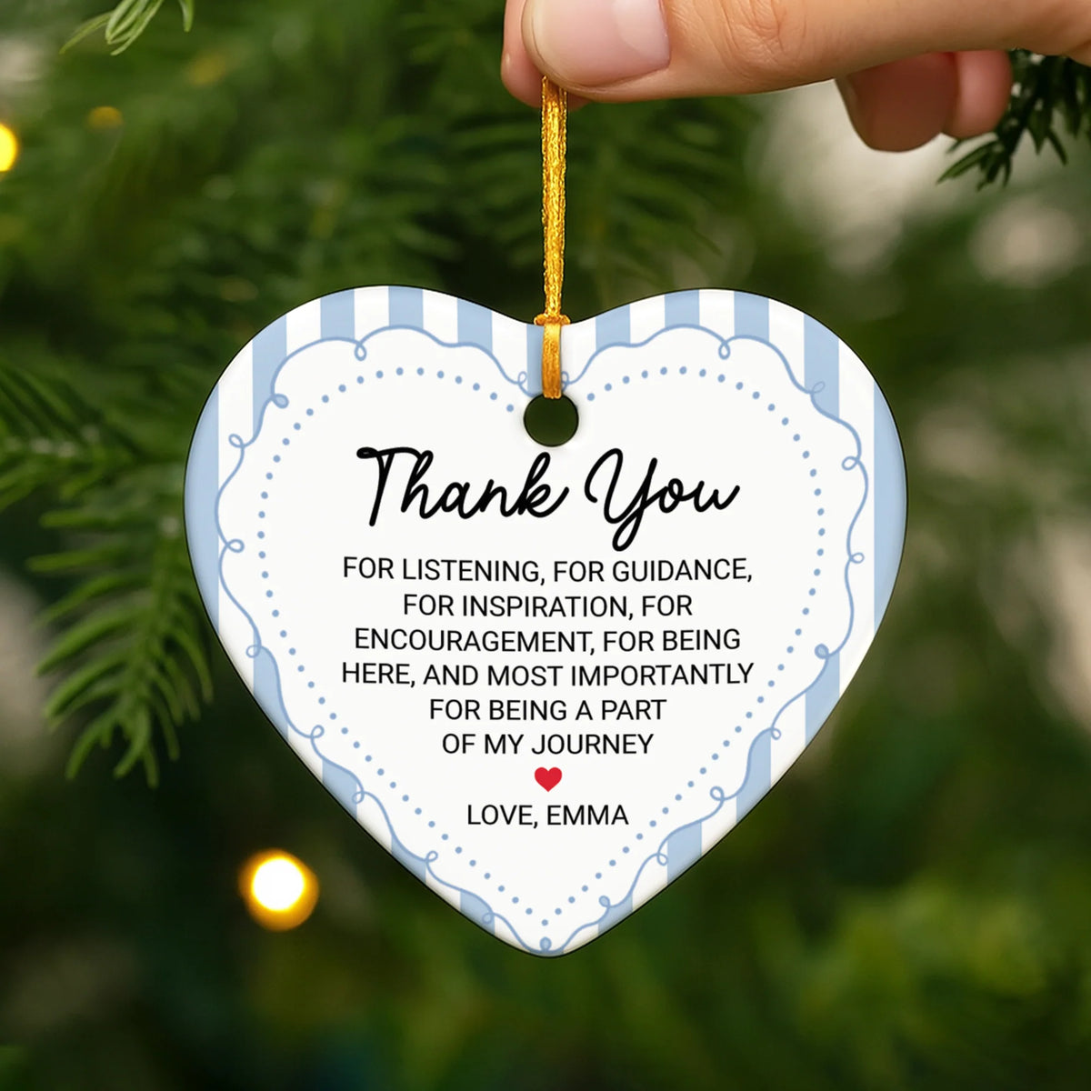 Thank You For Listening Personalized Ceramic Ornament - Custom Coworker Appreciation Gift