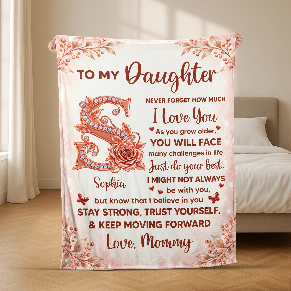 Just Do Your Best Personalized Granddaughter Blanket - Custom Throw Gift for Daughter