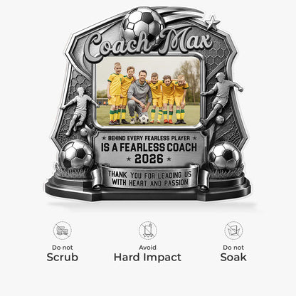 Plaque material and size view - Personalized Soccer Coach Plaque