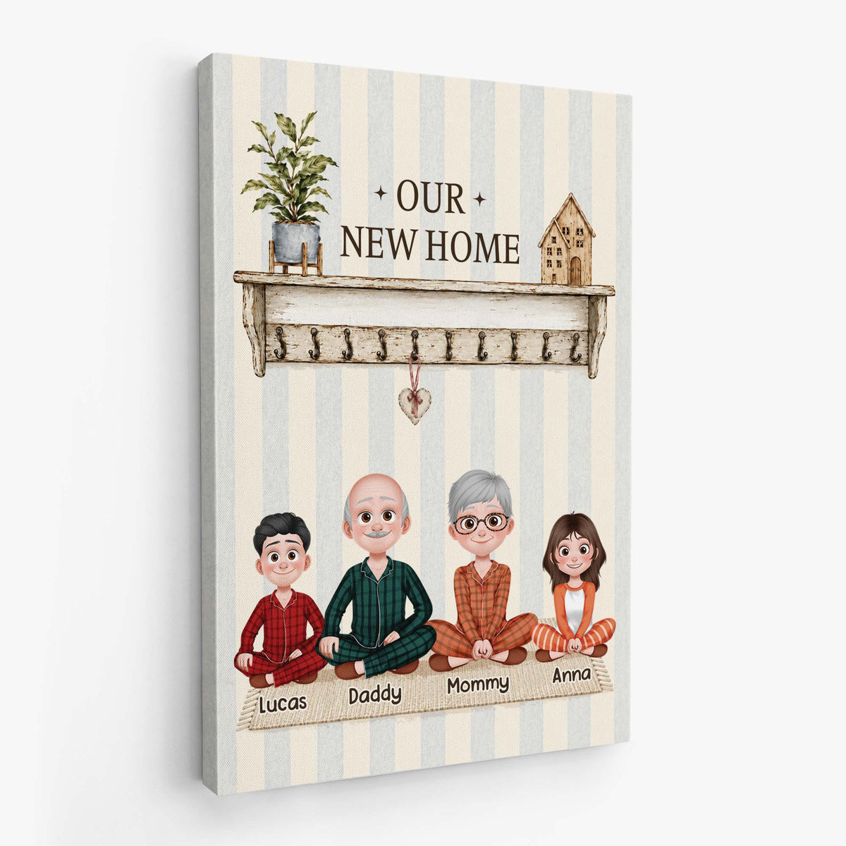 Our New Home Personalized Canvas / Poster Wall Art - Custom Family & Pet Housewarming Gift