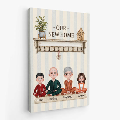 Our New Home Personalized Canvas / Poster Wall Art - Custom Family & Pet Housewarming Gift