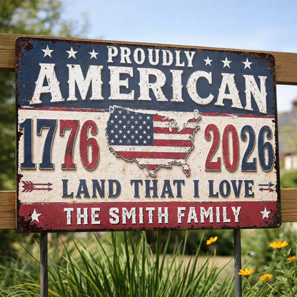 Custom Patriotic Family Metal Sign for Family with personalized design details for meaningful gifting image 8