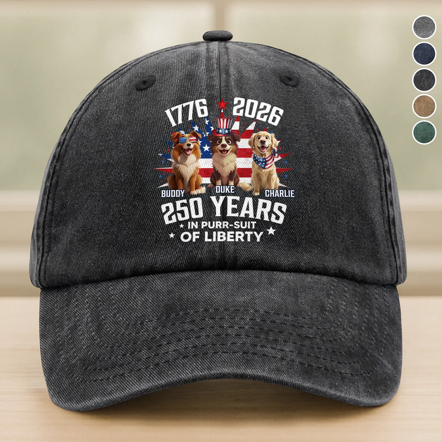 Custom Dog Mom Washed Denim Baseball Cap for Dog Lovers with personalized design details for meaningful gifting