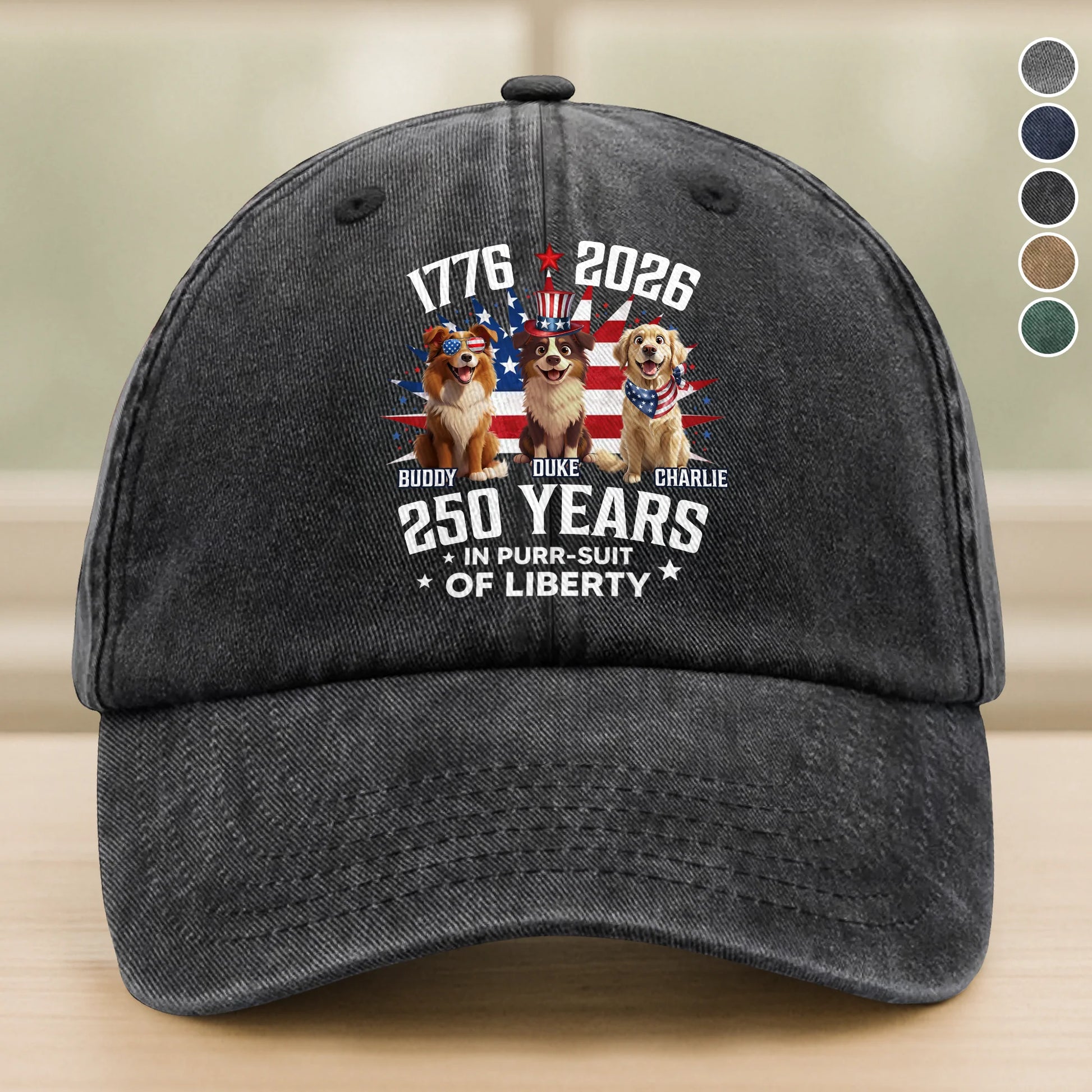 Custom Dog Mom Washed Denim Baseball Cap for Dog Lovers with personalized design details for meaningful gifting