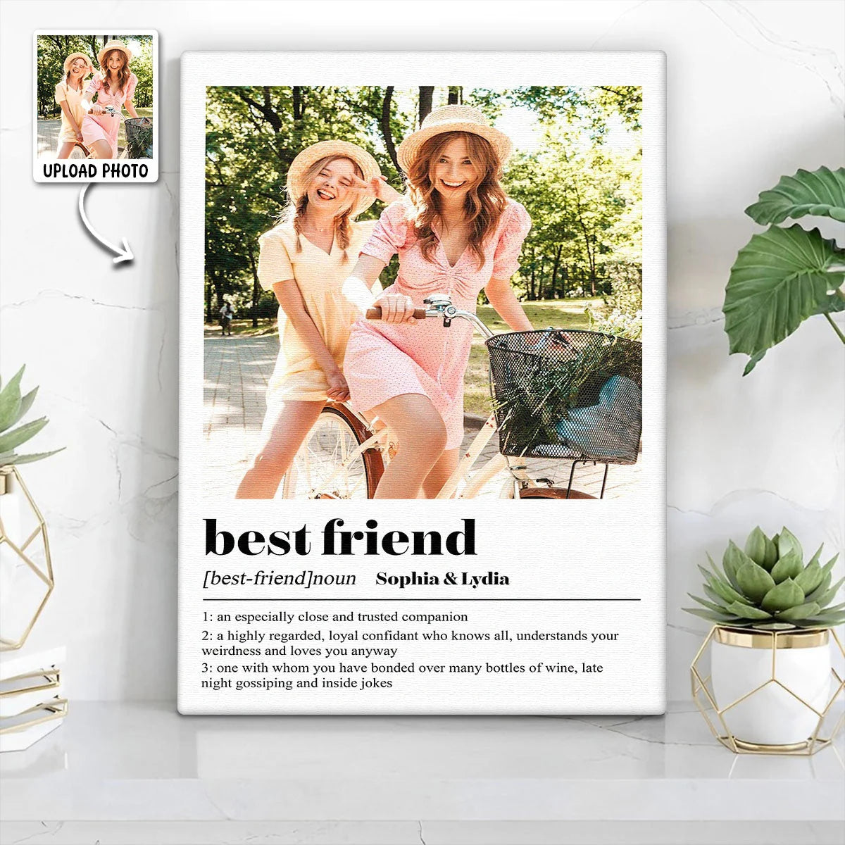 Best Friend Definition Personalized Photo Canvas / Poster - Custom Bestie Sister Gift