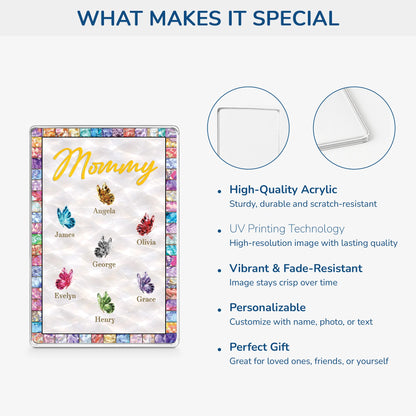 Personalized Mom Acrylic Plaque - Custom Butterfly Keepsake for Grandma