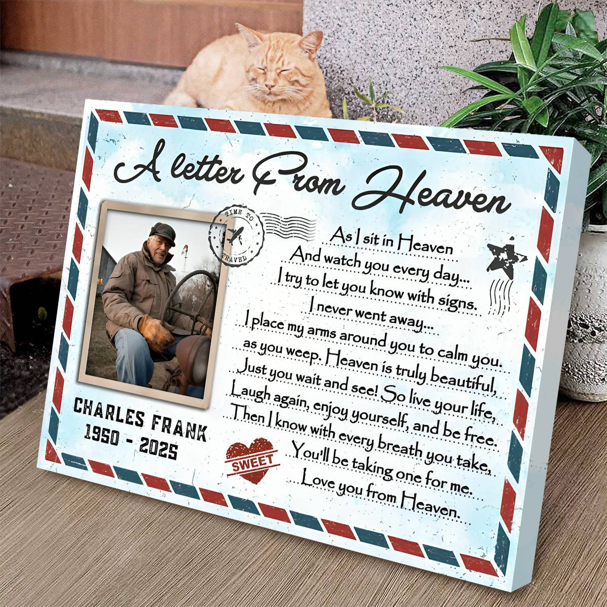 Personalized Memorial Canvas Print personalization view for Family