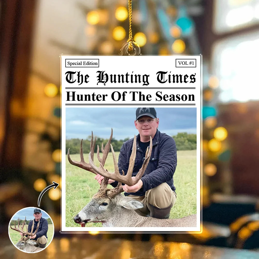 The Hunting Times Personalized Photo Acrylic Ornament - Custom Hunter of the Season Keepsake Gift